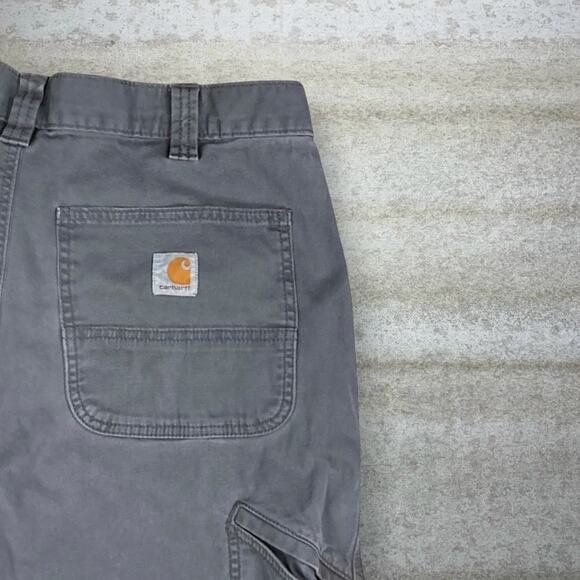 Vintage Carhartt Carpenter Pants Grey Canvas Relaxed Fit Dungarees Painters 90s - Picture 3 of 8
